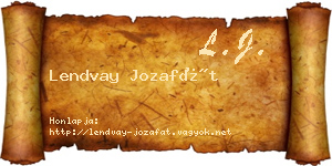 Lendvay Jozafát névjegykártya
